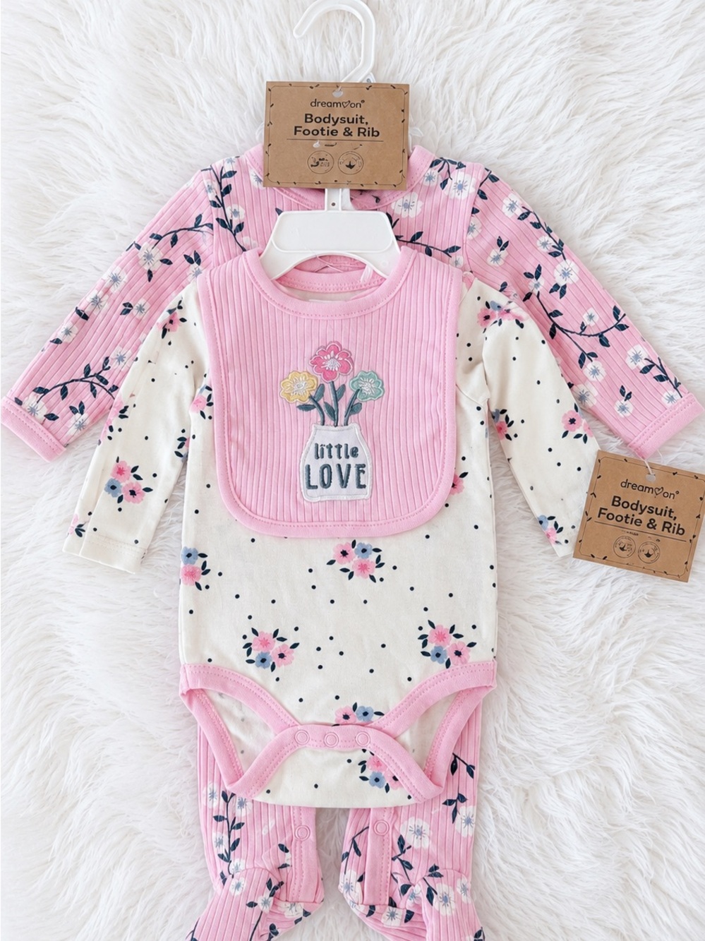 Little Love Pink Floral Kids Matching Set